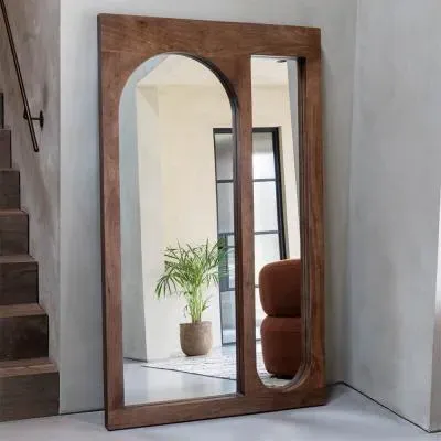Monterey Floor Standing Mirror - Brown, Wood image
