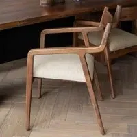 Monterey Padded Dining Chair - Beige, Wood