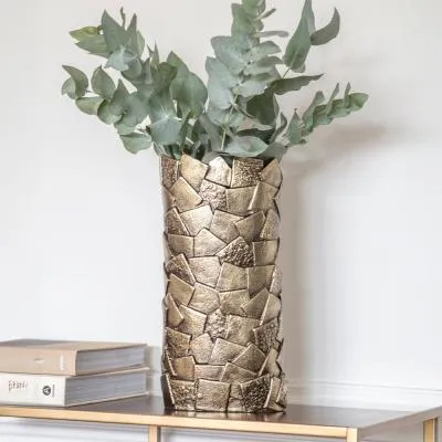 Montrose Cast Aluminium Vase 18cm - Antique Gold