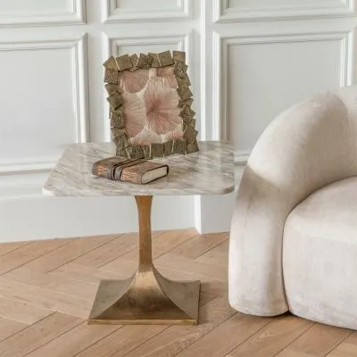 Morchino Square Side Table - Natural Marble Veining