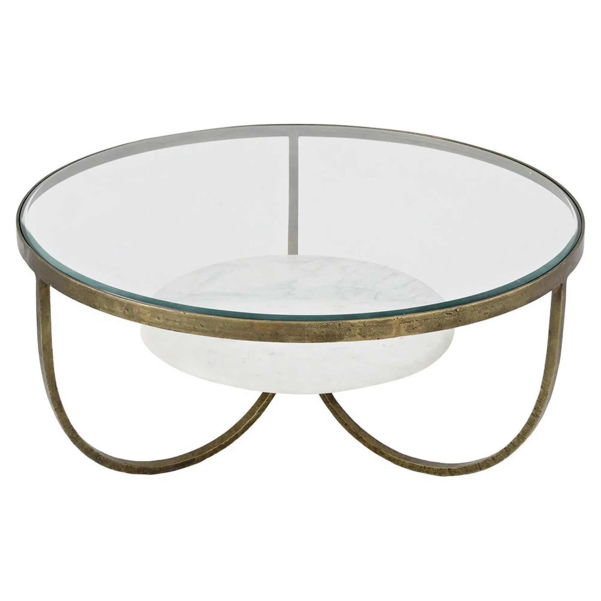 Nolita Round Coffee Table - White, Marble
