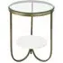 Nolita Round Side Table - White, Glass and Marble