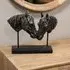 Nuzzling Bay Horse Heads Sculpture - Bronze