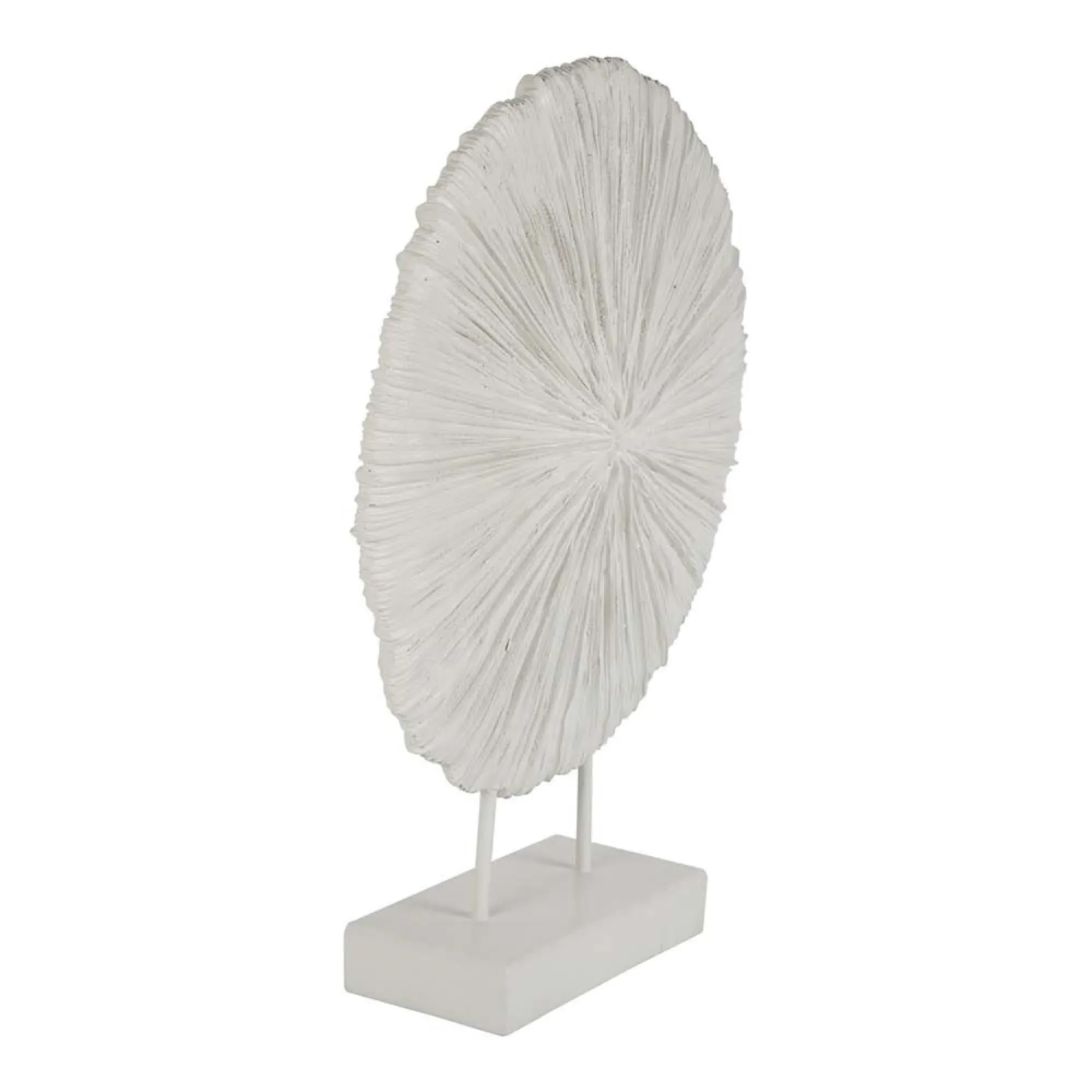Orbis Textured Sculpture on Stand - White