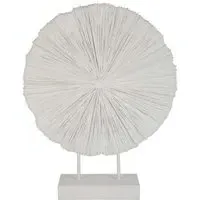 Orbis Textured Sculpture on Stand - White