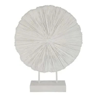 Orbis Textured Sculpture on Stand - White