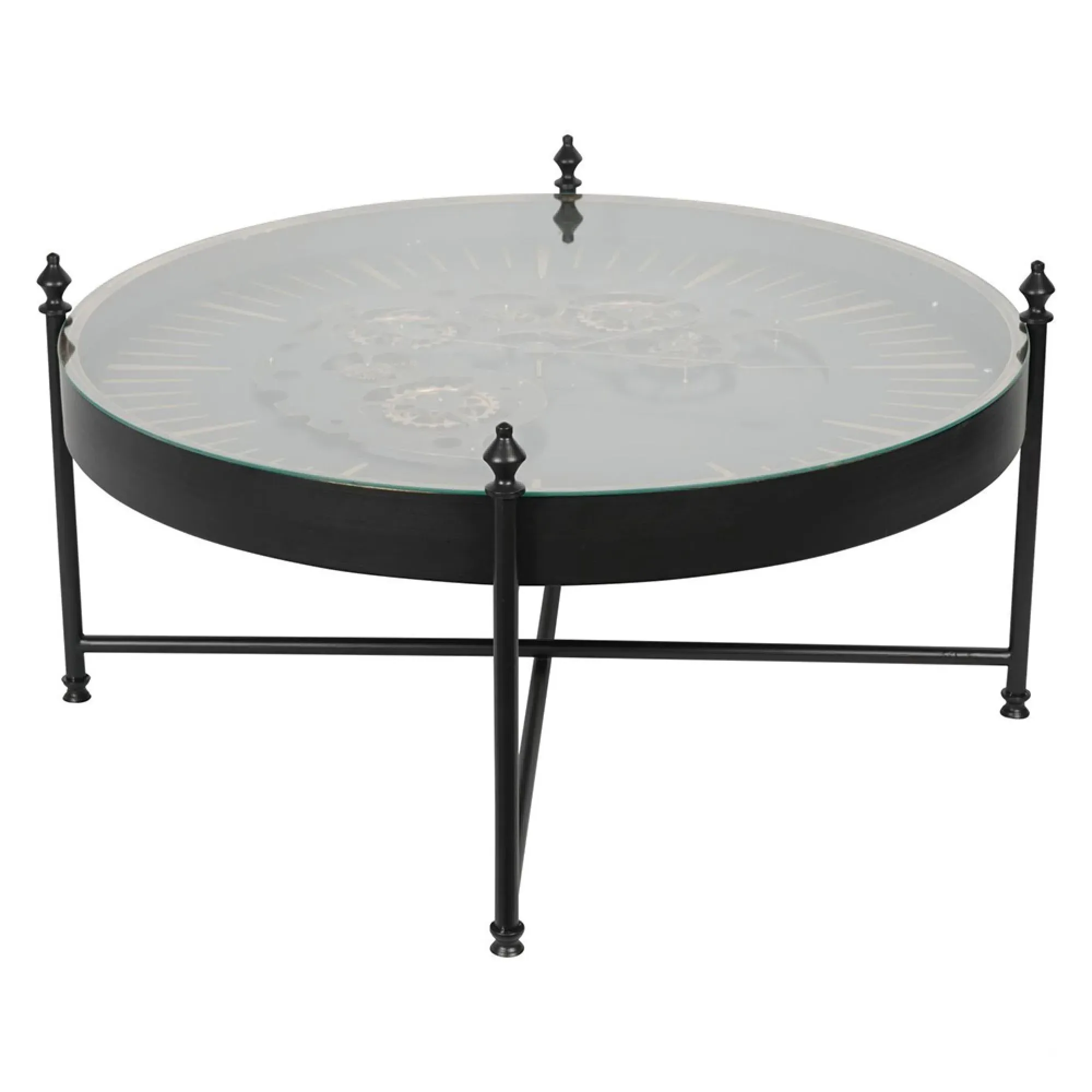 Palladium Cogs Round Coffee Table - Black, Gold