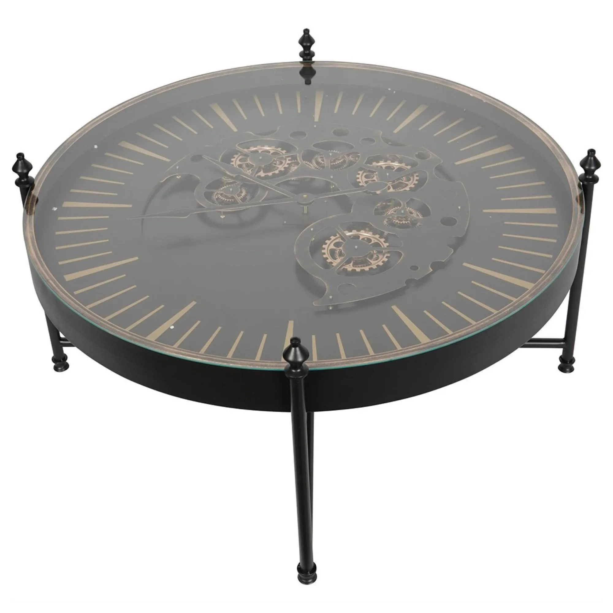 Palladium Cogs Round Coffee Table - Black, Gold