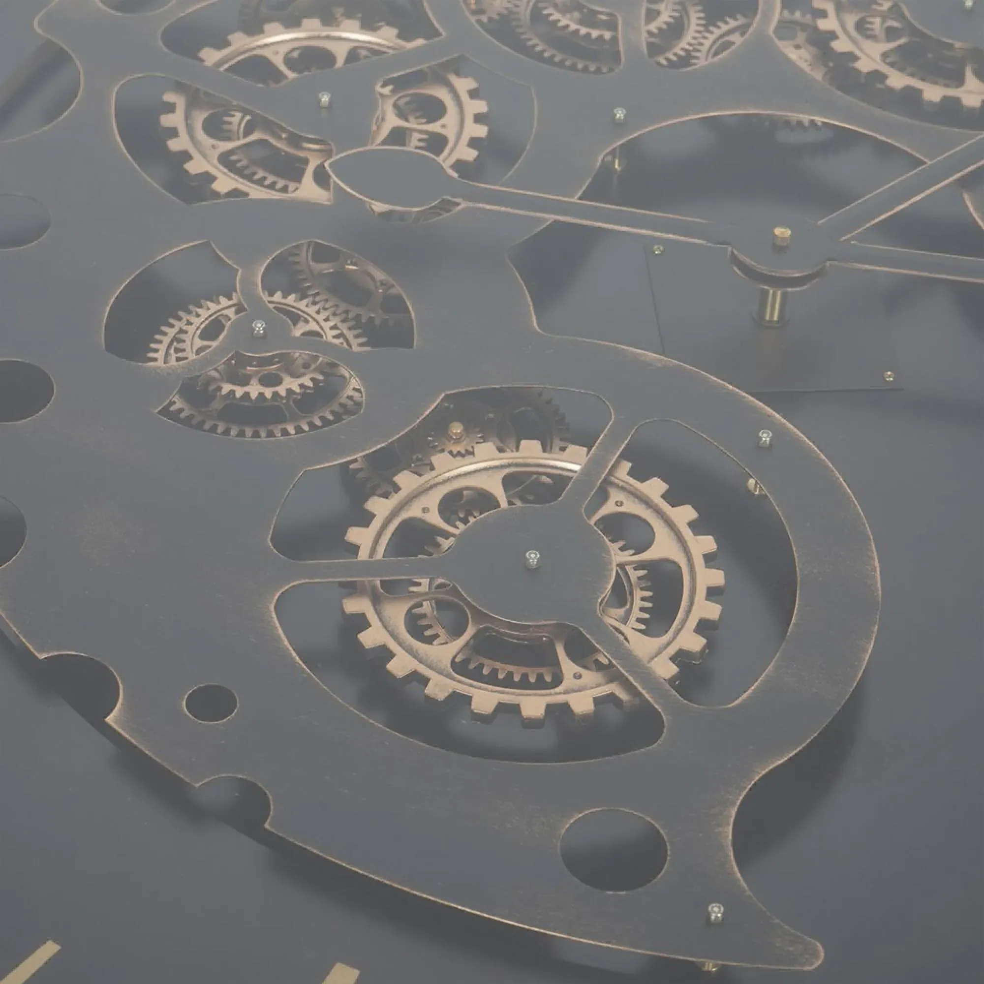 Palladium Cogs Round Coffee Table - Black, Gold