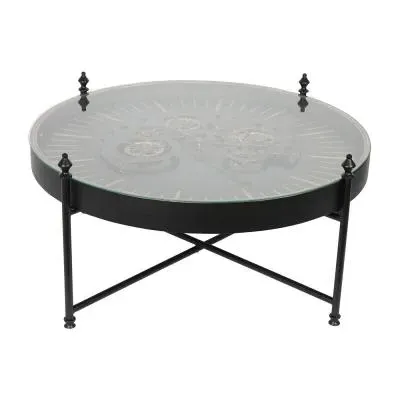 Palladium Cogs Round Coffee Table - Black, Gold image