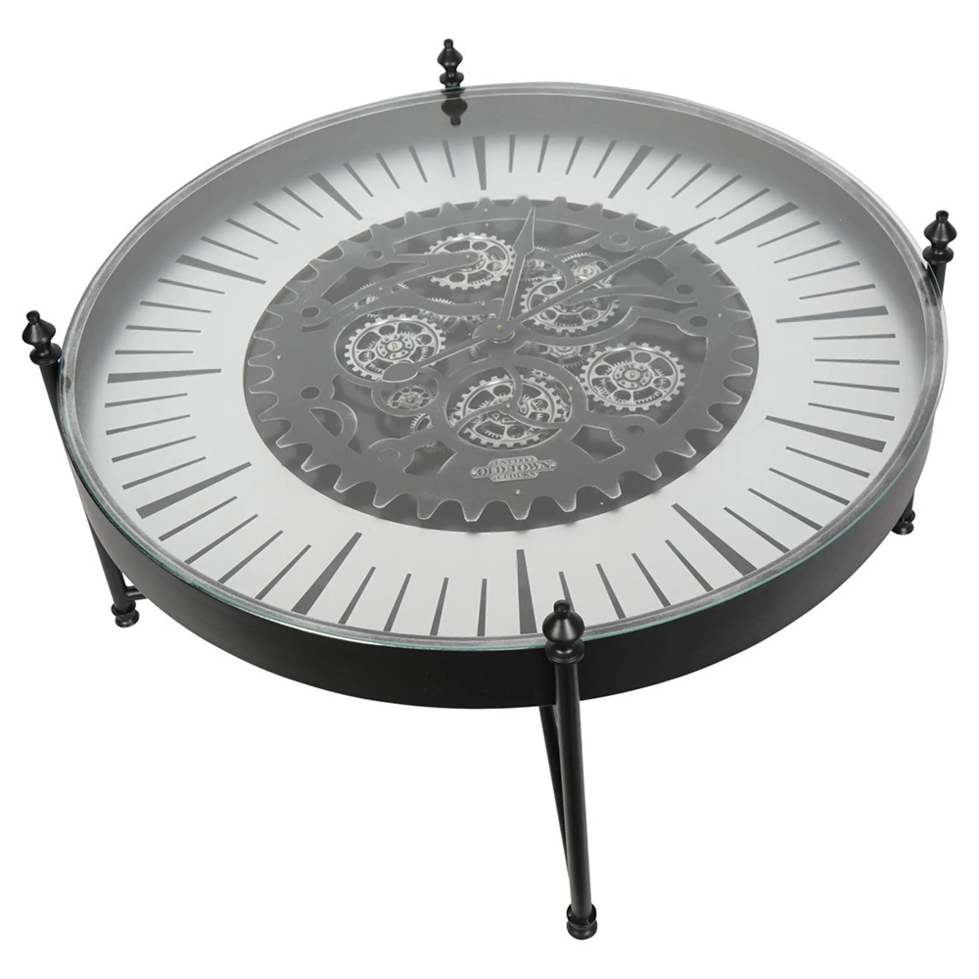 Palladium Cogs Round Coffee Table - Black, Nickel