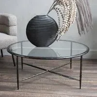 Patterdale Round Coffee Table - Bronze, Glass