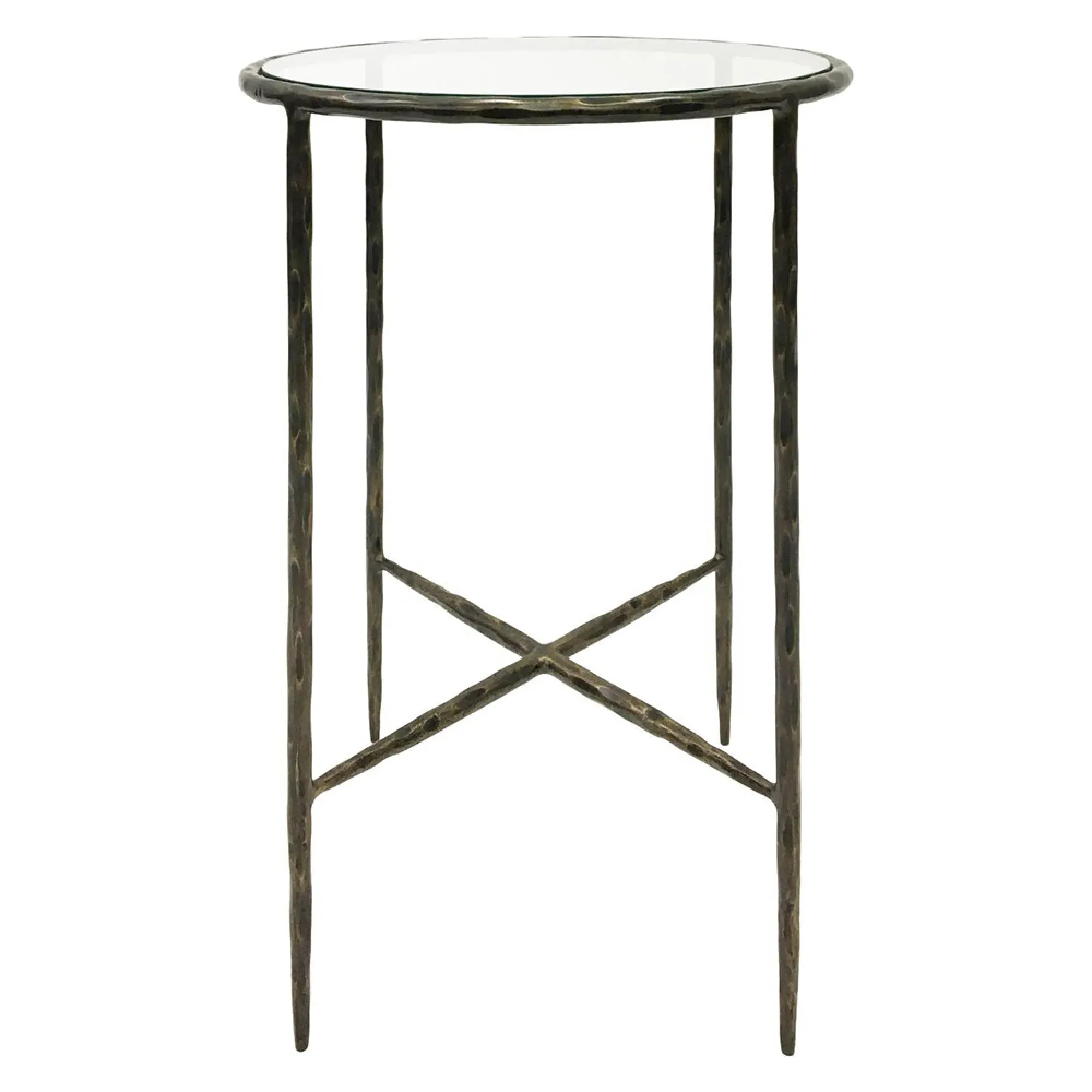 Patterdale Round Side Table - Bronze, Glass