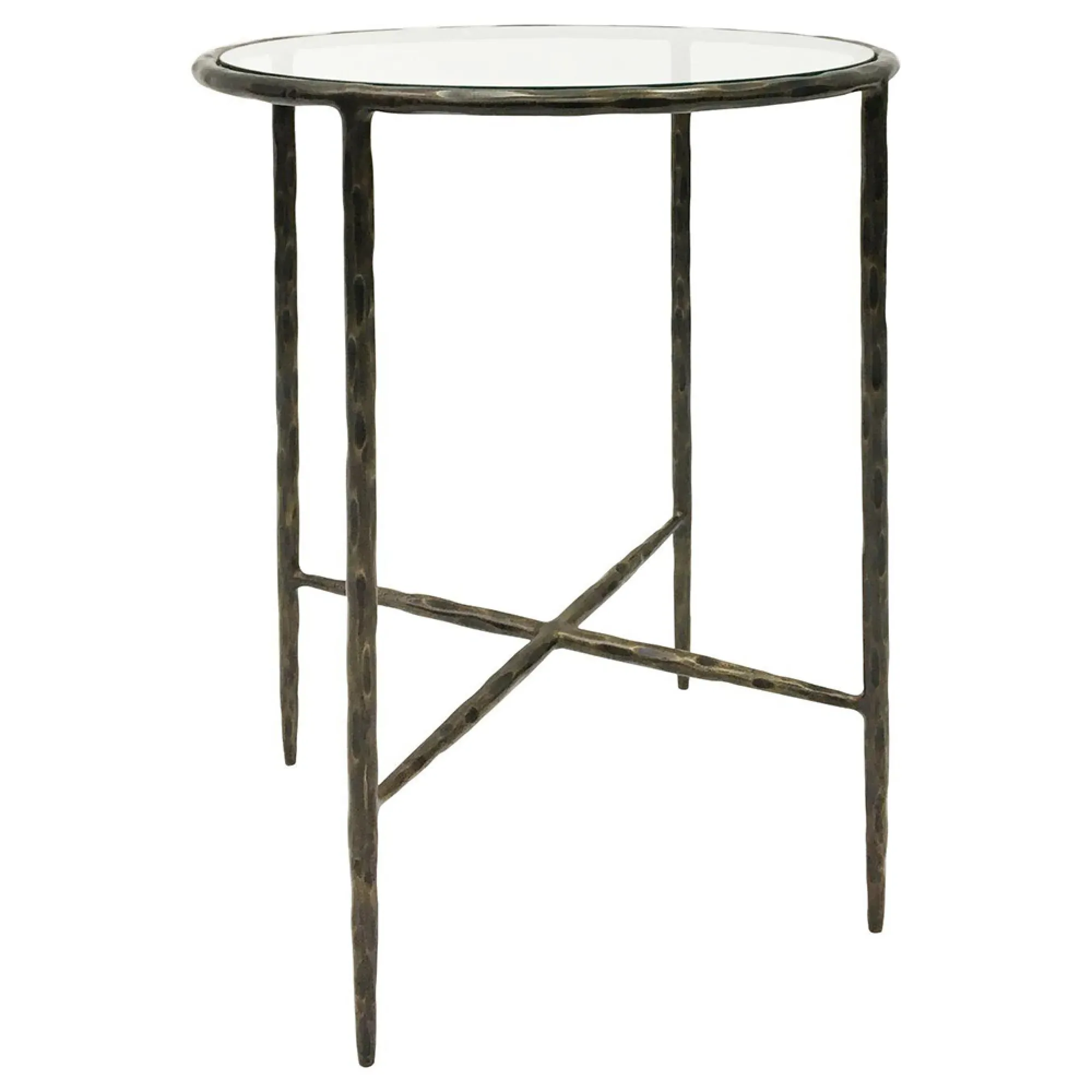 Patterdale Round Side Table - Bronze, Glass