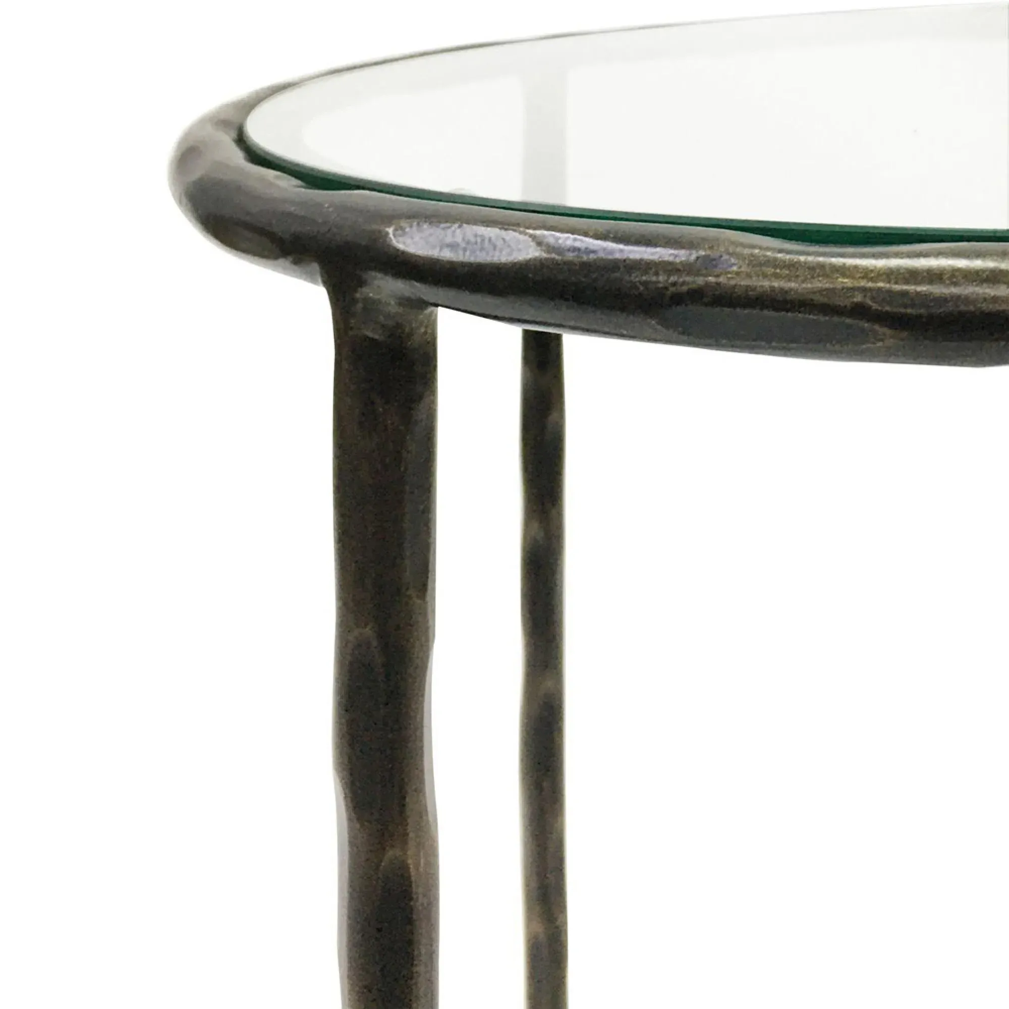 Patterdale Round Side Table - Bronze, Glass