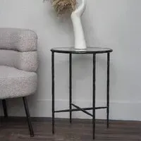 Patterdale Round Side Table - Bronze, Glass