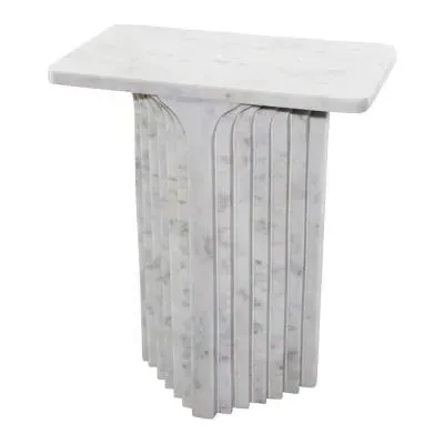 Ravello Side Table - White, Marble