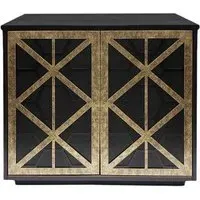 Reeno Fretwork 2 Door Storage Cabinet - Gilded Dark Bronze