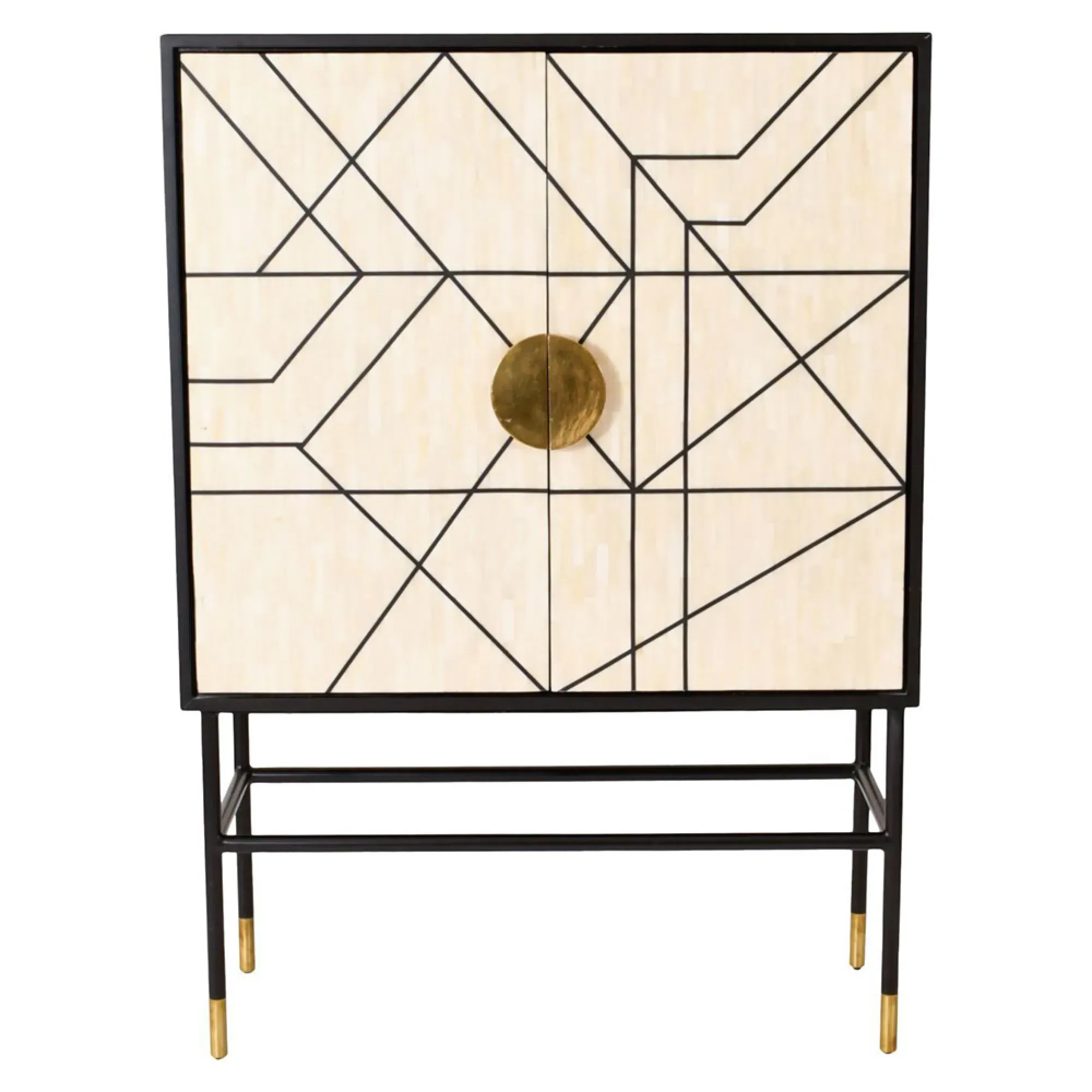 Rialto 2 Door Bar Cabinet - Bone Inlay