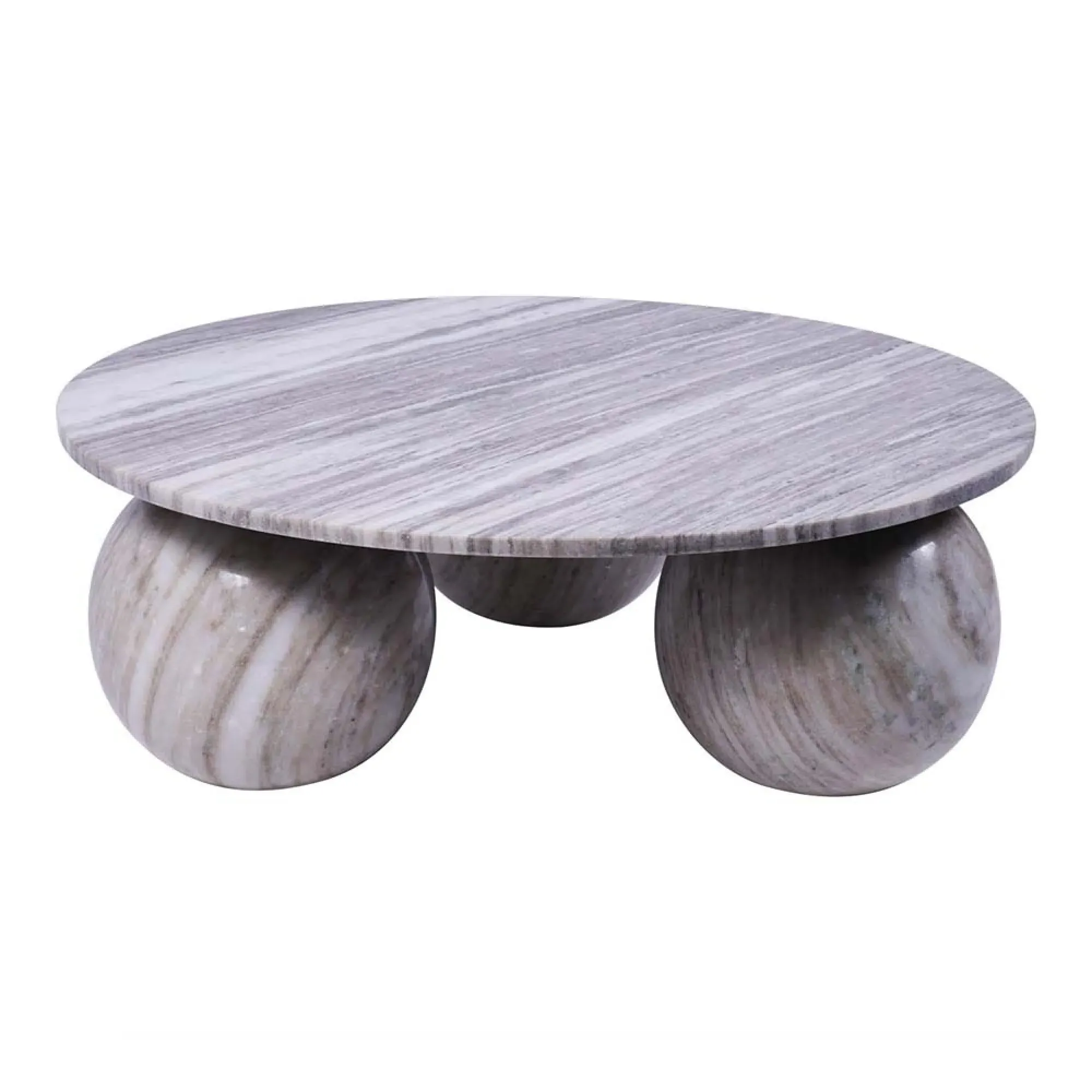 Salento Round Coffee Table - Grey, Marble
