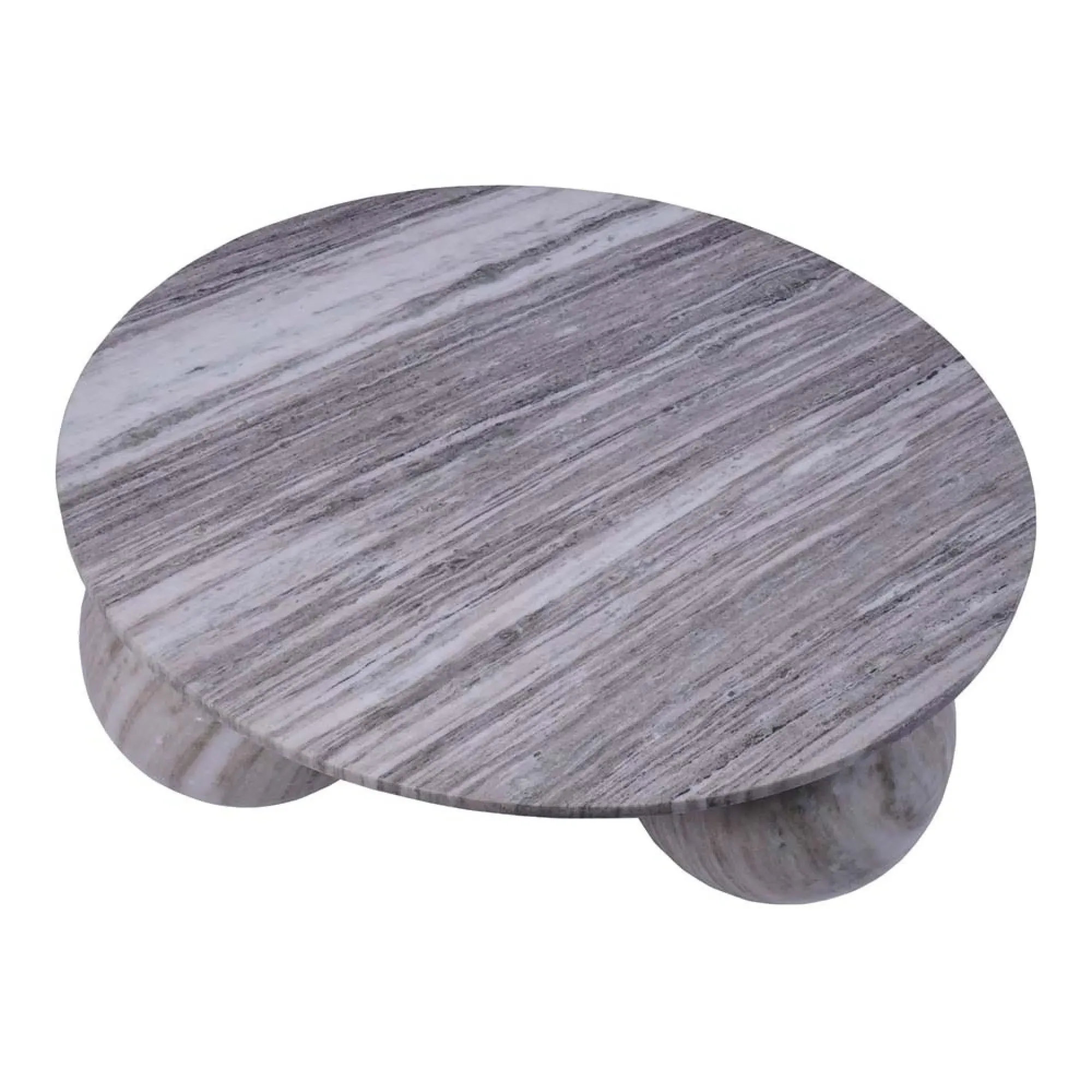 Salento Round Coffee Table - Grey, Marble
