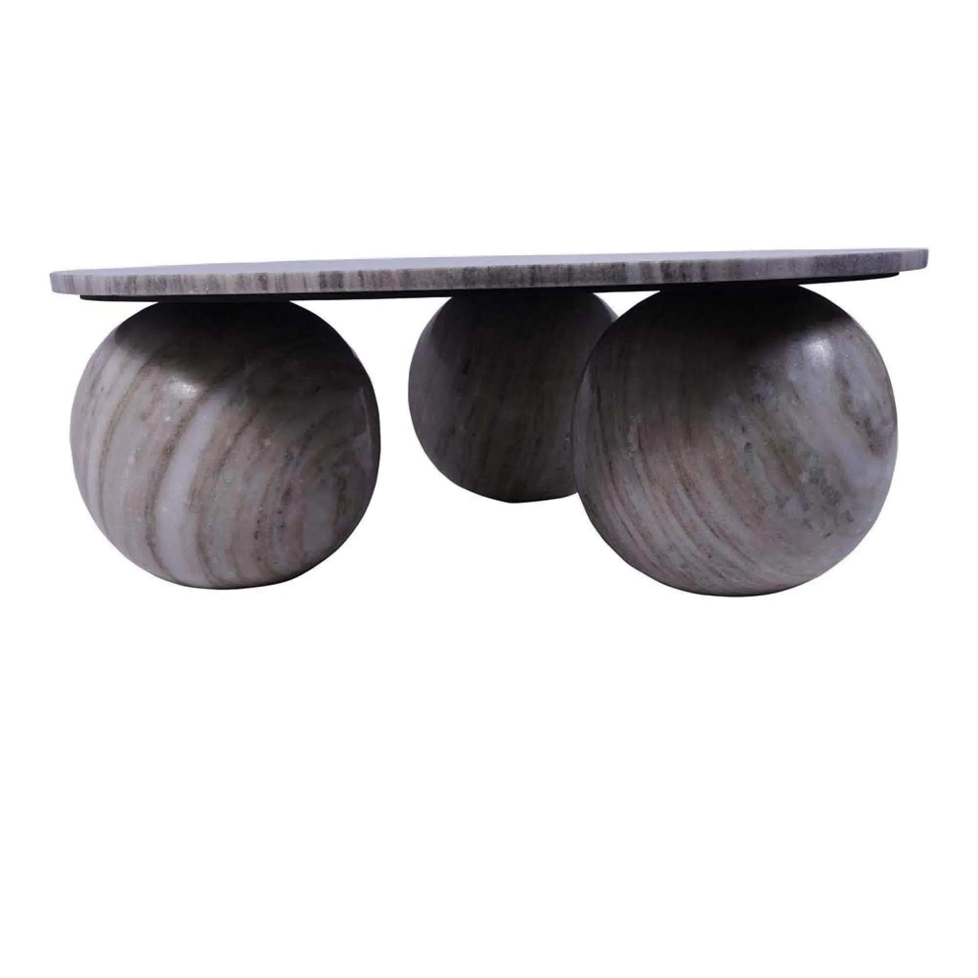 Salento Round Coffee Table - Grey, Marble