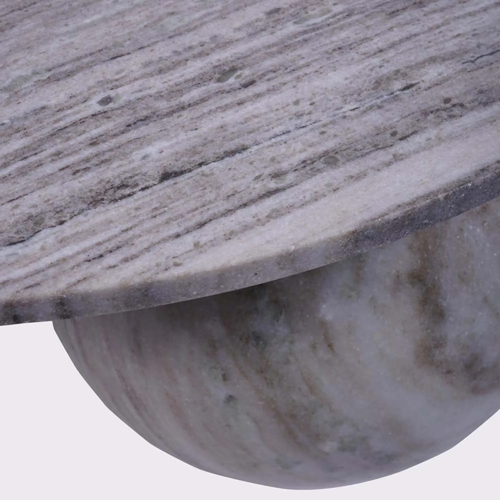 Salento Round Coffee Table - Grey, Marble