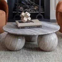 Salento Round Coffee Table - Grey, Marble