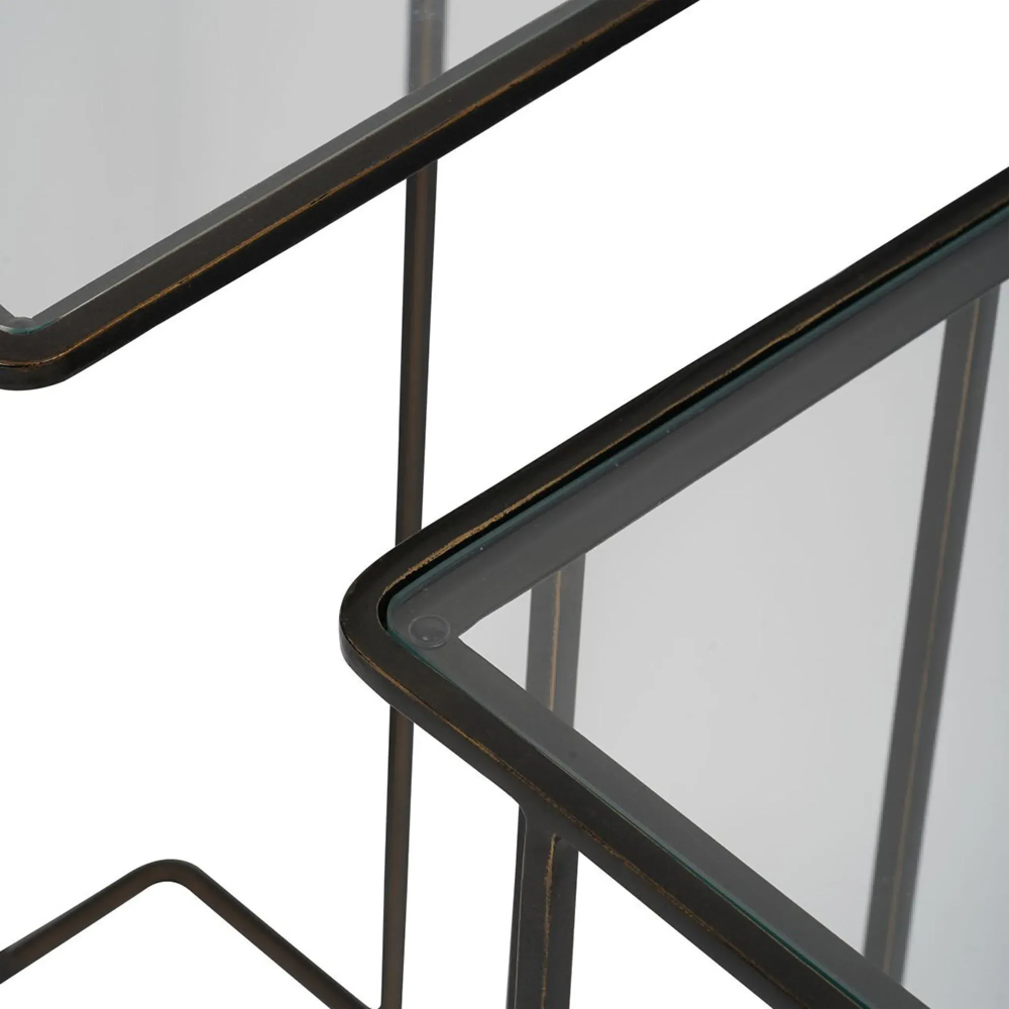 Salzburg Square Side Table Set of 2 - Bronze, Glass