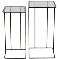 Salzburg Square Side Table Set of 2 - Bronze, Glass