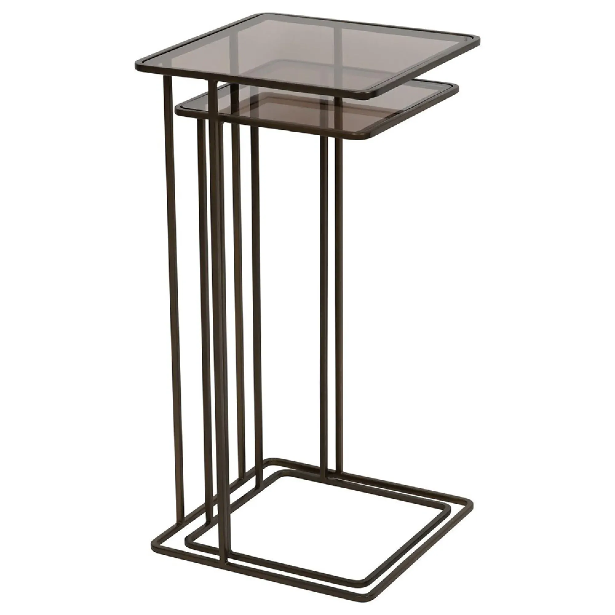 Salzburg Square Side Table Set of 2 - Gold, Glass