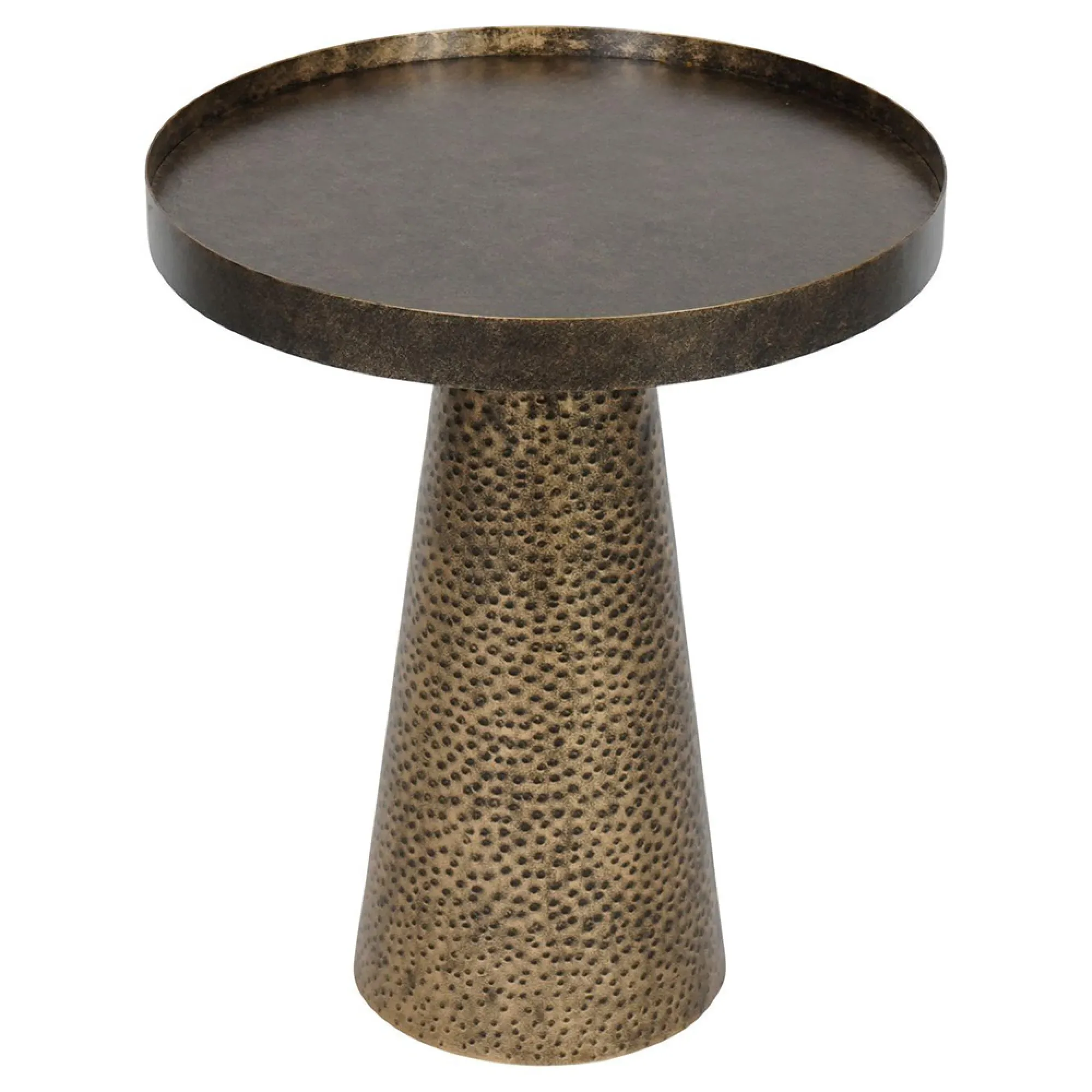 Sandbanks Round Side Table - Antique Gold, Metal