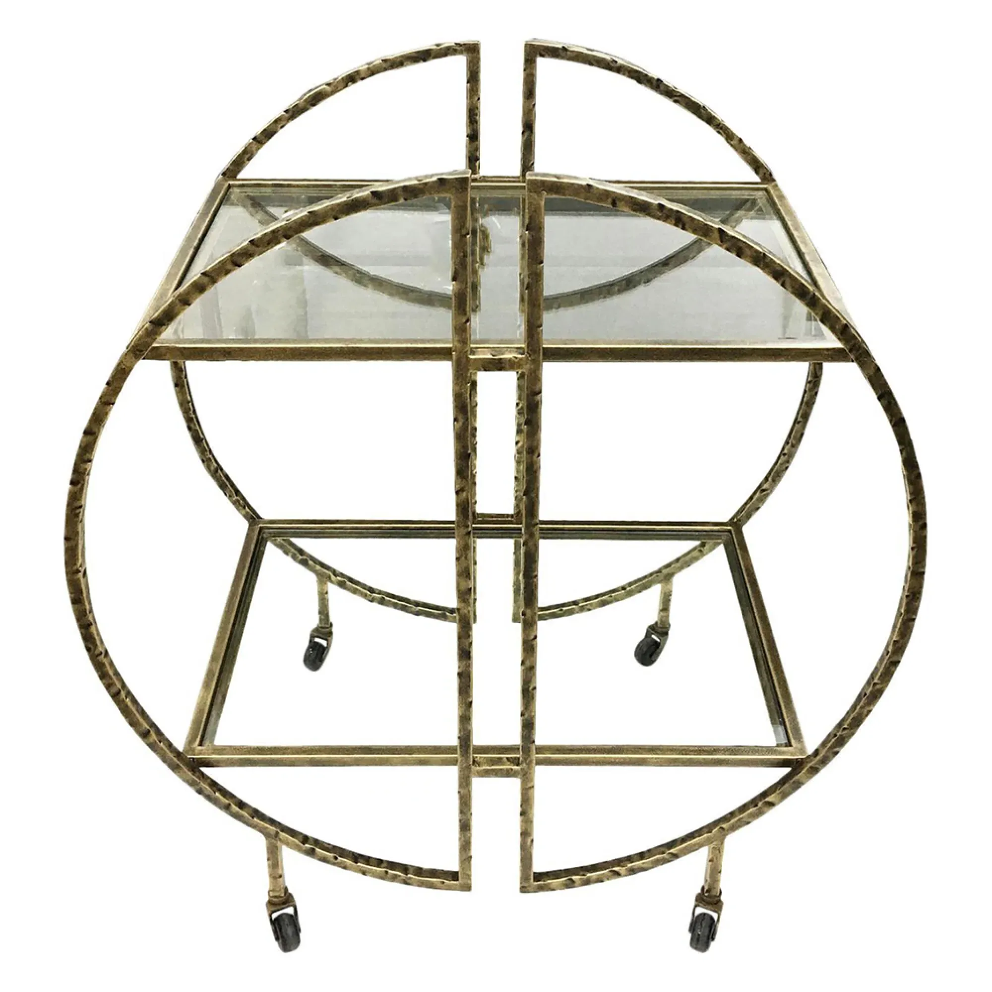 Saturn Glass Drinks Trolley - Gold, Metal
