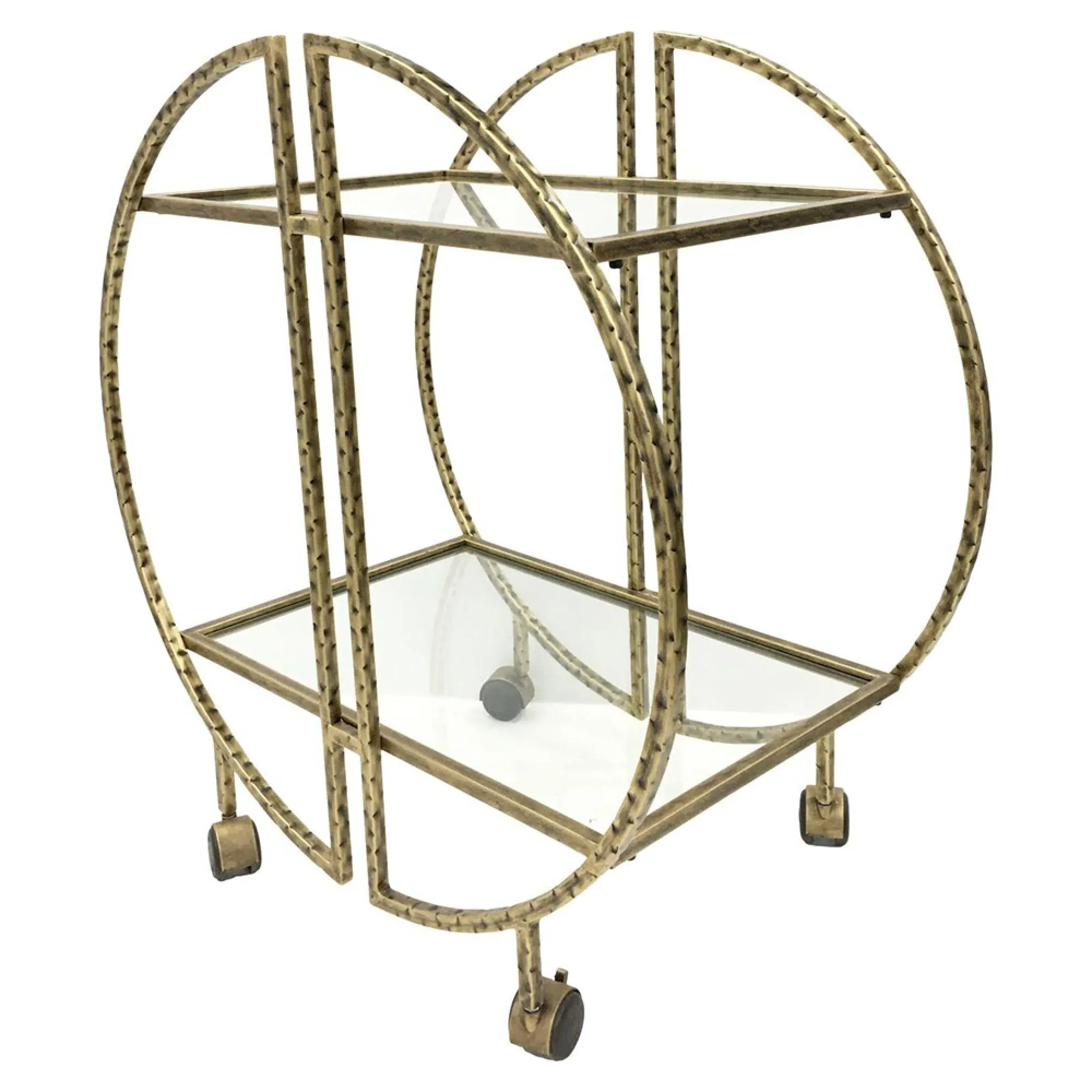 Saturn Glass Drinks Trolley - Gold, Metal