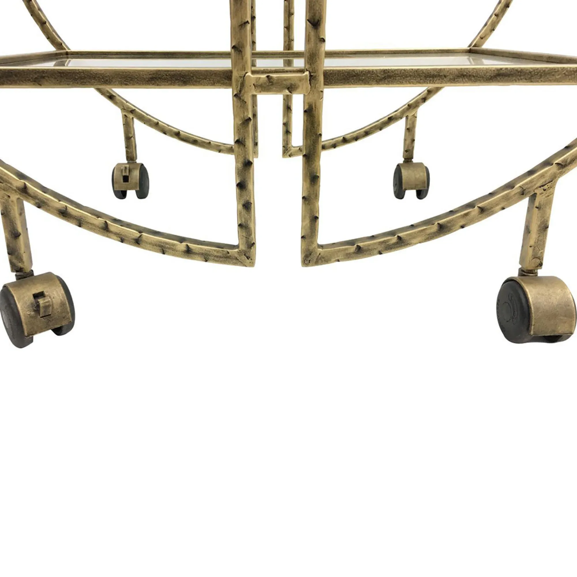Saturn Glass Drinks Trolley - Gold, Metal