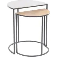 Semi Circle Starburst Side Table Set - Gold, Silver