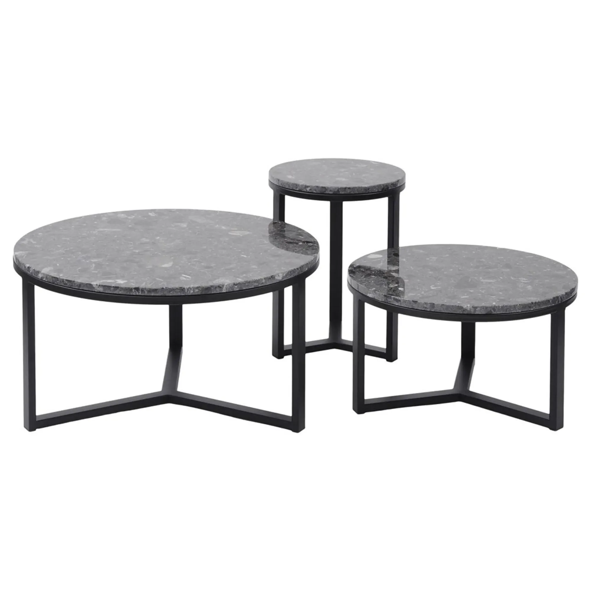 Shoreditch Travisso Round Coffee Table - Grey, Ceramic