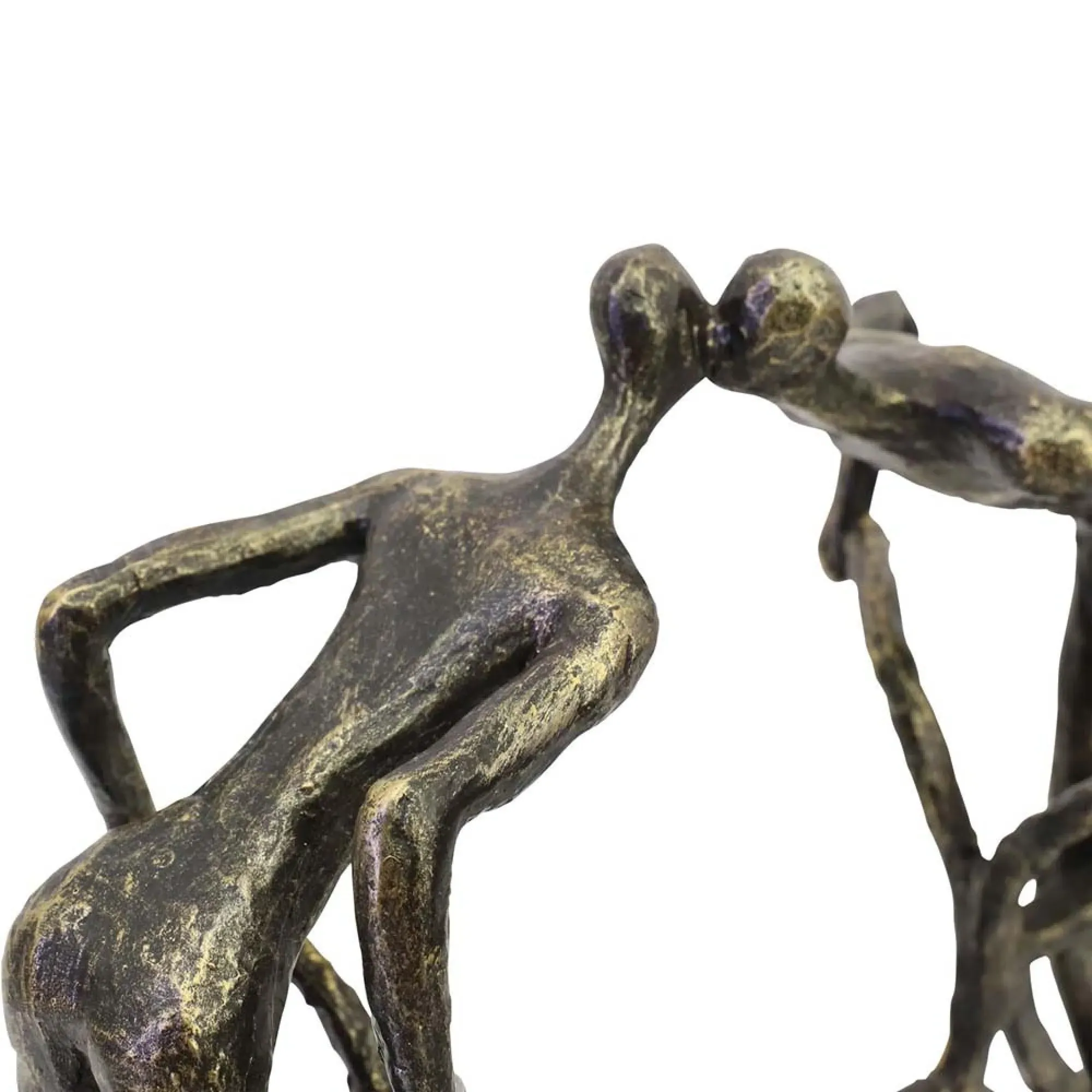 Smooching Cyclist Sculpture - Bronze