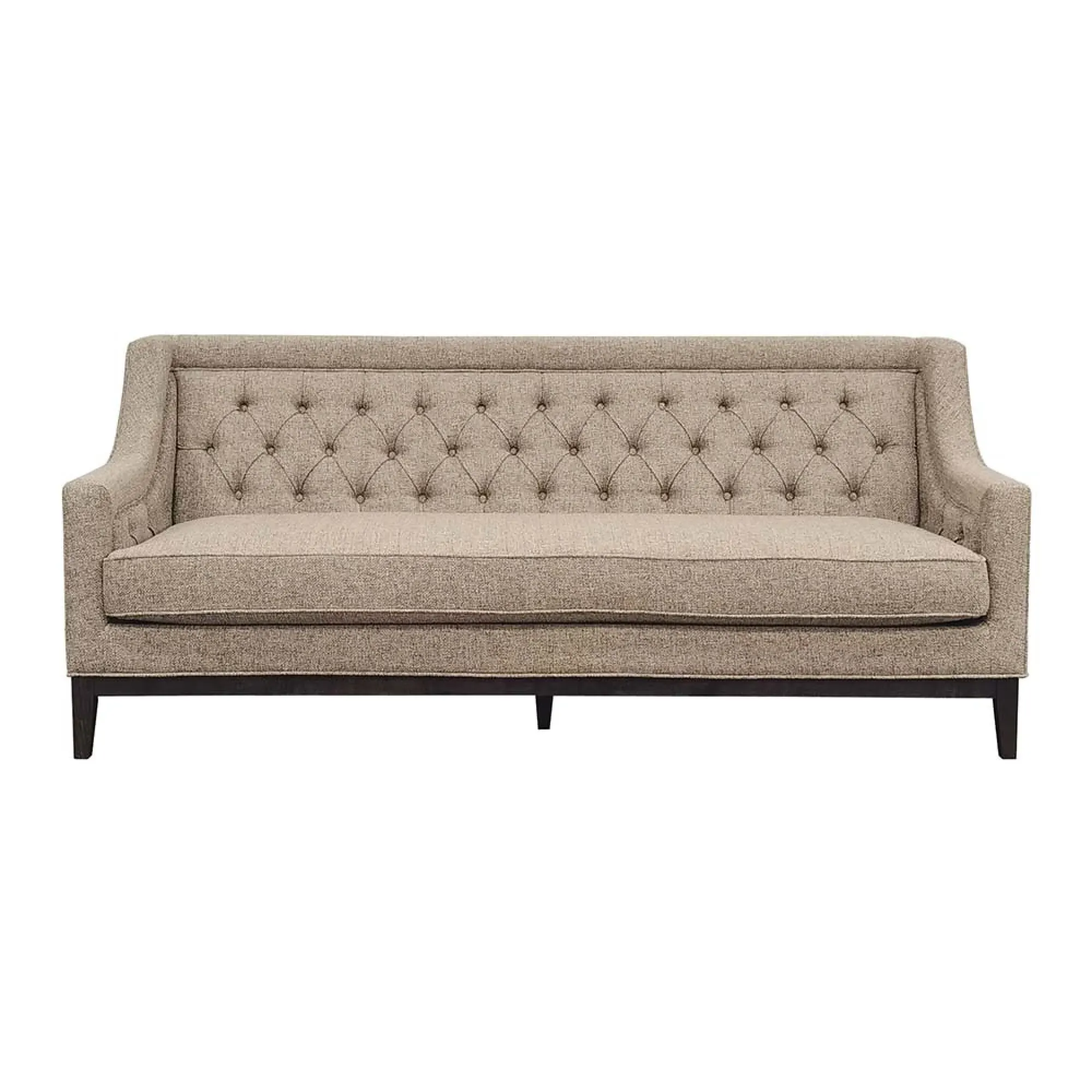 Theodore 3-Seater Buttoned Sofa - Dark Taupe