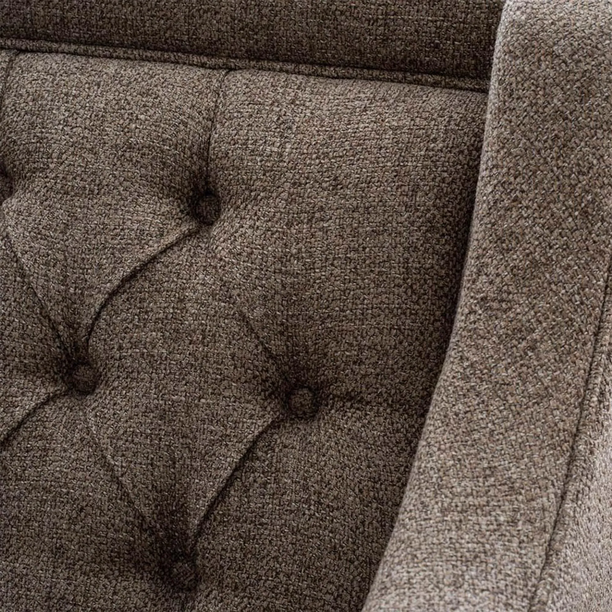 Theodore 3-Seater Buttoned Sofa - Dark Taupe