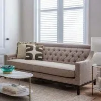 Theodore 3-Seater Buttoned Sofa - Dark Taupe