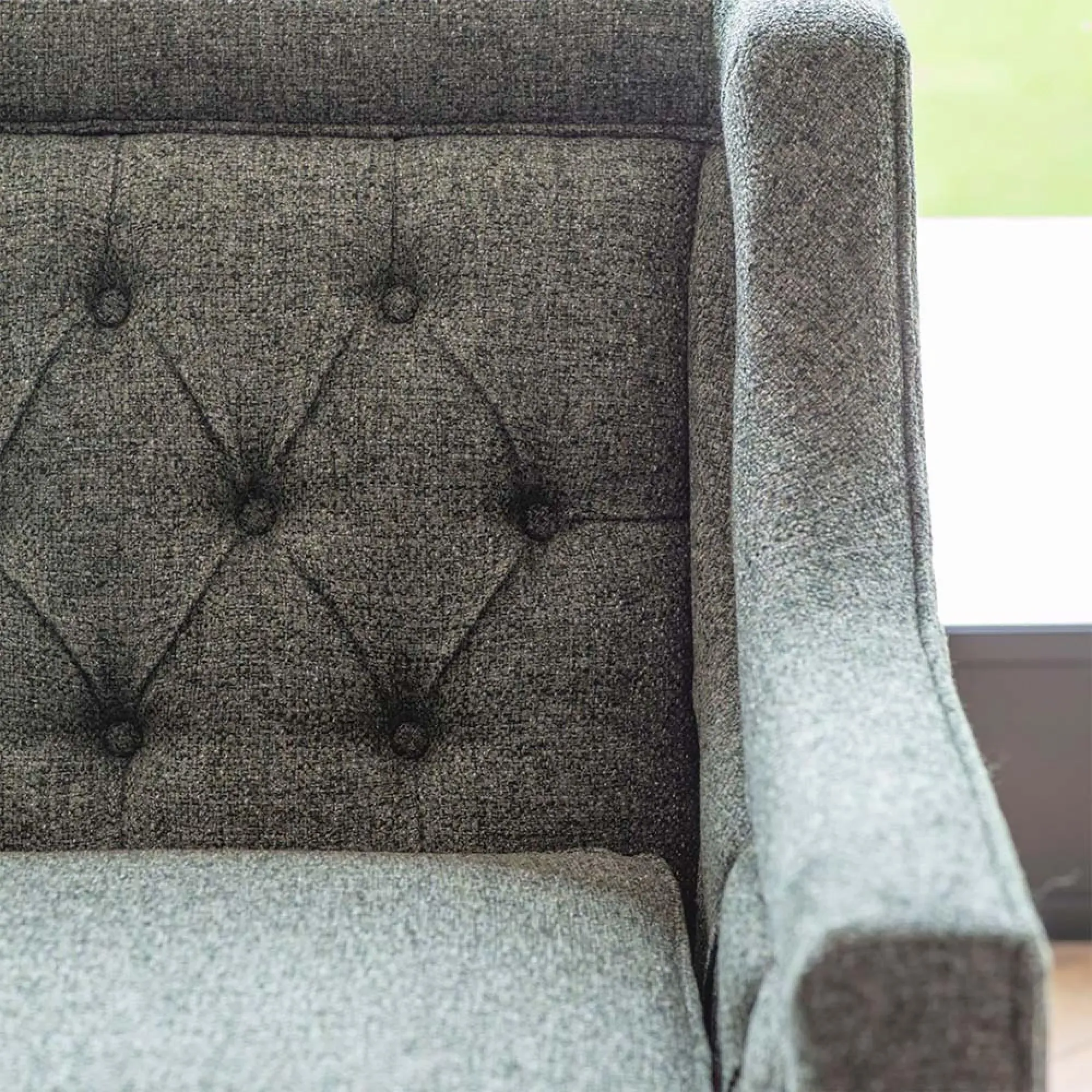 Theodore 3-Seater Buttoned Sofa - Forest Green