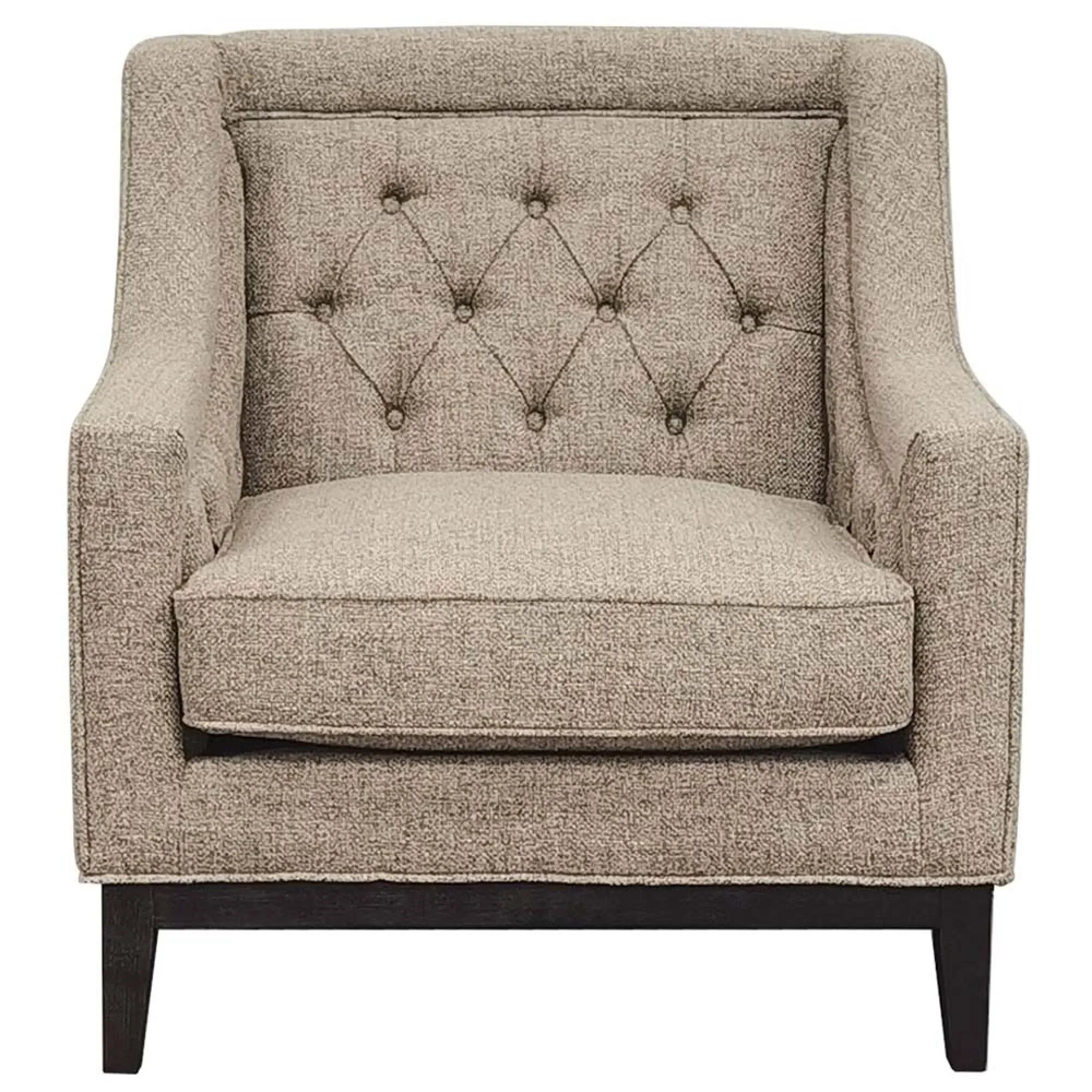 Theodore Buttoned Armchair - Dark Taupe