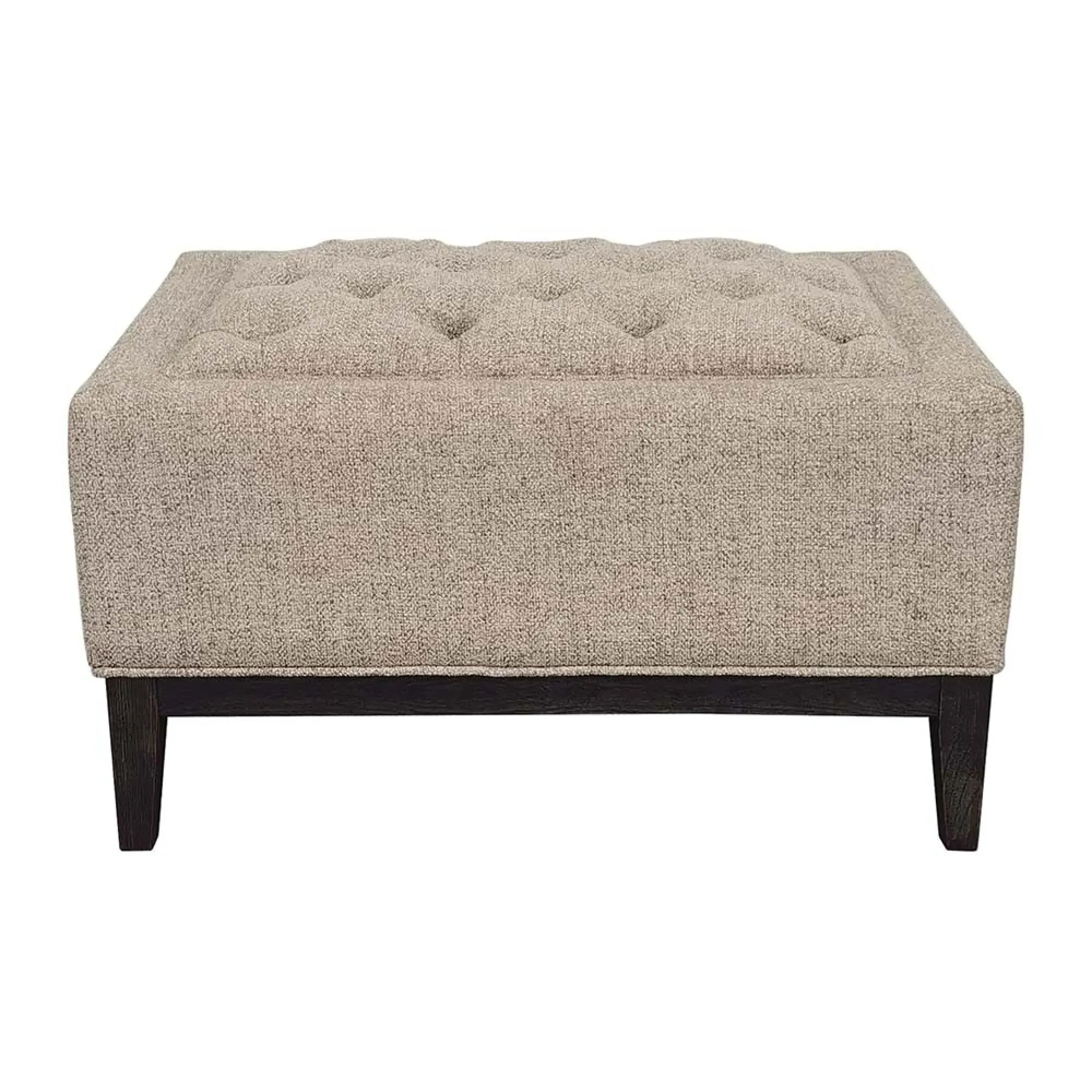 Theodore Buttoned Stool - Dark Taupe