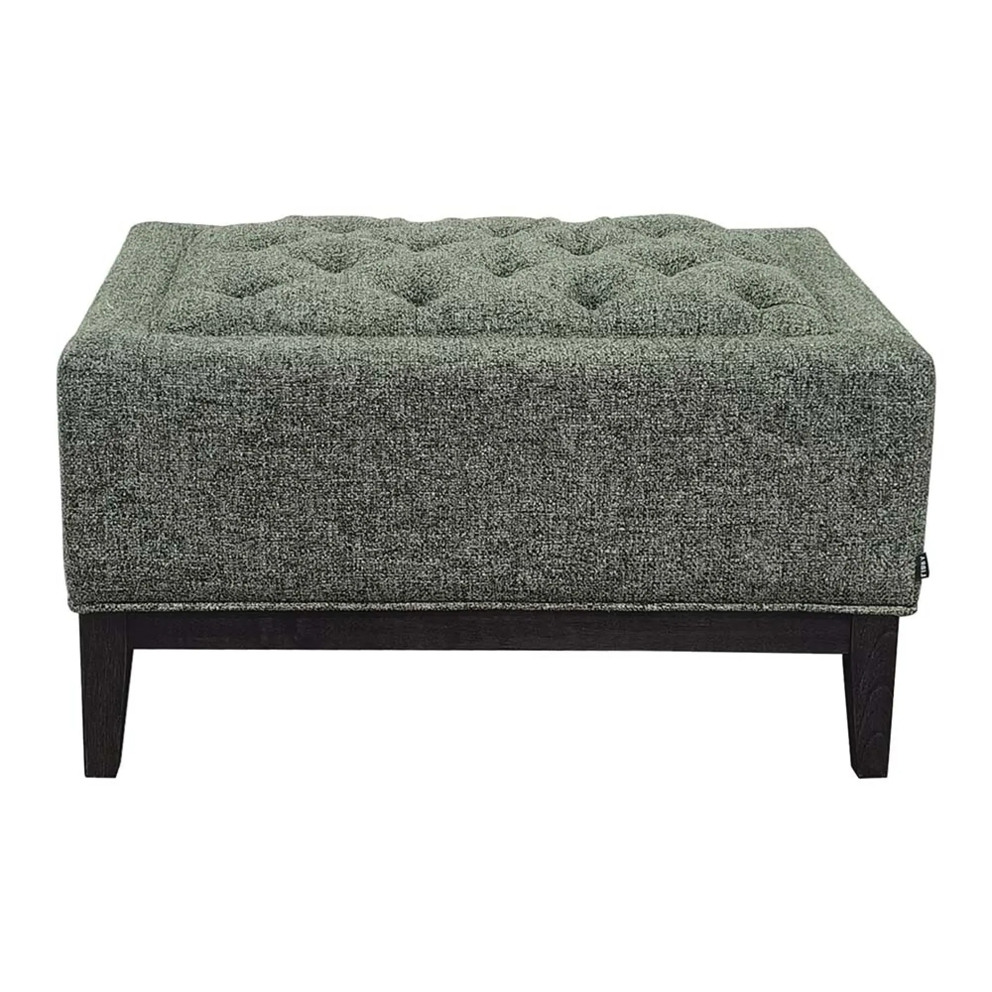 Theodore Buttoned Stool - Forest Green