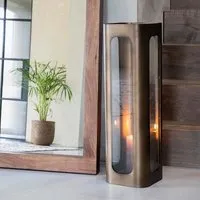 Thorpe Large Hurricane Lantern - Metal, Glass