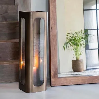 Thorpe Large Hurricane Lantern - Metal, Glass