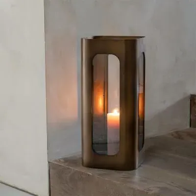 Thorpe Medium Hurricane Lantern - Metal, Glass