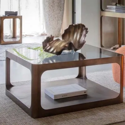 Thorpe Square Coffee Table - Metal, Glass image