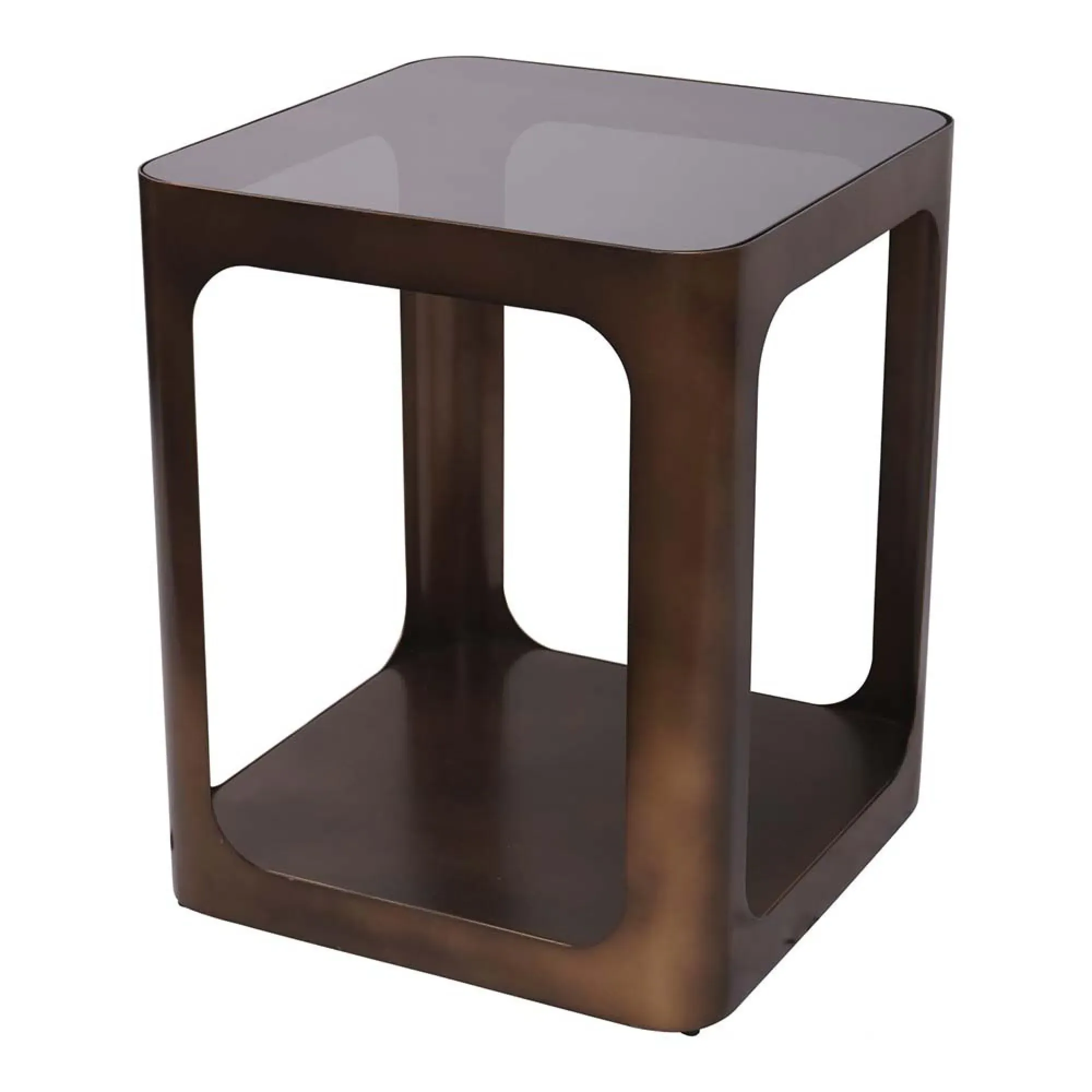 Thorpe Square Side Table - Metal, Glass